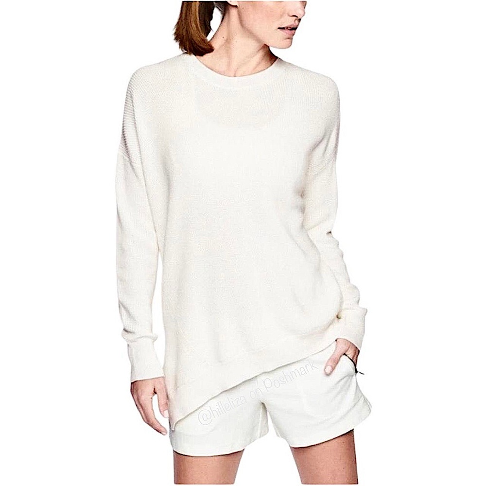 ATHLETA cotton silk Rest Day asymmetric ribbed sweater pullover XS